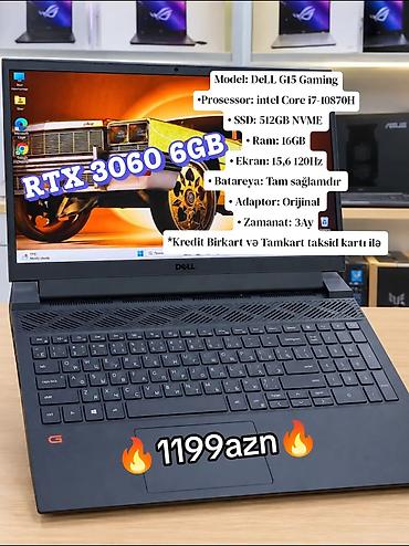 Dell: İşlənmiş Dell G, 15.6 ", Intel Core i7, 512 GB — 1