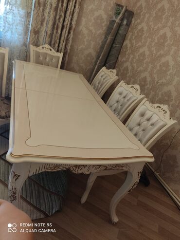 embawood masalar: Для гостиной, Б/у, Раскладной, Квадратный стол, 8 стульев, Турция