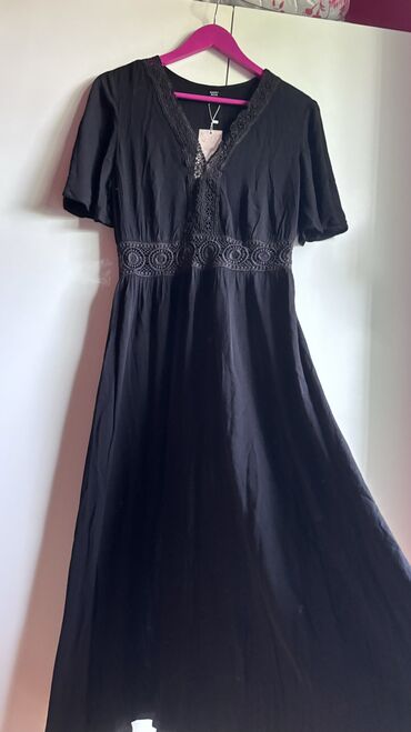 večernja haljina: One size, bоја - Crna, Drugi stil, Kratkih rukava