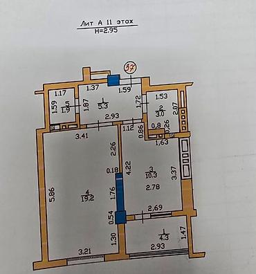 аэропортинская: 1 комната, 44 м², Старый аэропорт 11 этаж, Евроремонт — 4
