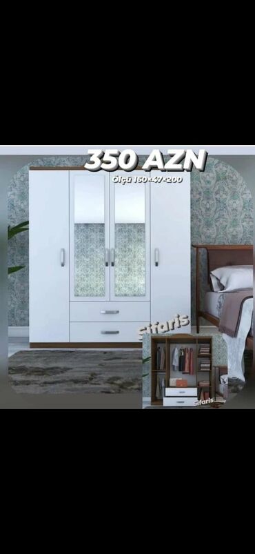 Dolablar: Yeni, Açılan, 4 qapılı Düz dolab, Şifonyer, Azərbaycan — 7