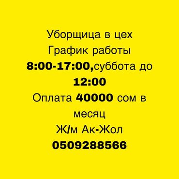 швея жумуш издейм бишкек: Талап кылынат Тазалоочу