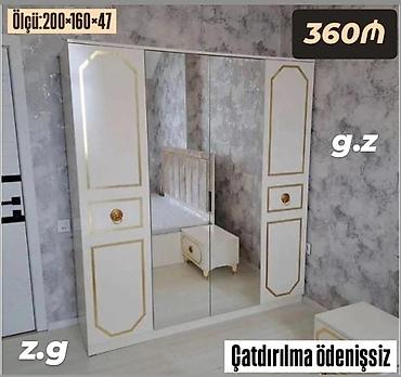 ev saat: Məhsul: Güzgülü qarderob şkafı - Ölçü: 200 × 160 × 47 sm (şəkildə — 1