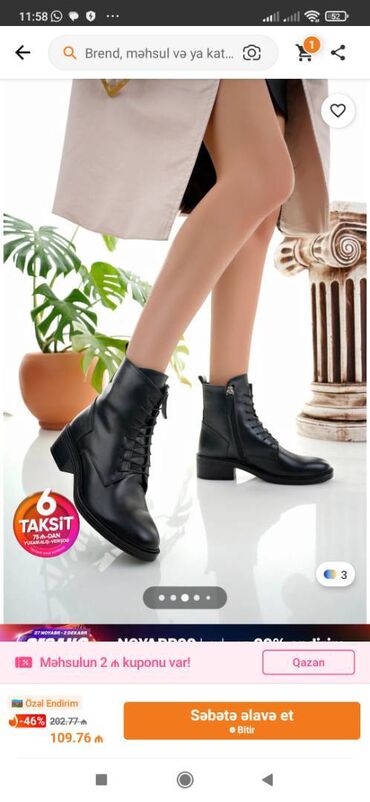 Botinka və botilyonlar: Derimod, Ölçü: 38, rəng - Qara, Yeni — 3