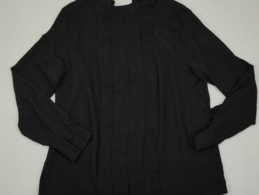 czarne koronkowe bluzki z długim rękawem: Bluzka Damska, H&M, M, stan - Dobry