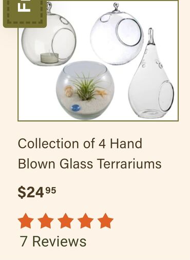 Ostali kućni dekor: Terarijum(saksija) za biljke viseca duvano staklo 90te. Perfektan — 5