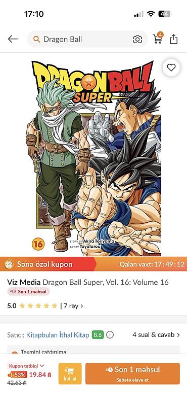 kitab rəf: Barter olar İkisi biryerde Məhsul: Dragon Ball Super manga kitabları — 2