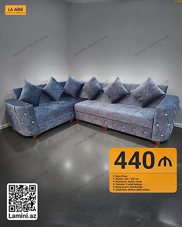 Künc Divan – La Mini - Ölçülər: 280 × 200 sm - Mexanizm: Açılan
