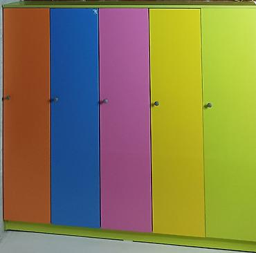 Мебель: Детский многосекционный шкаф для одежды/личных вещей. - 5 отдельных — 1