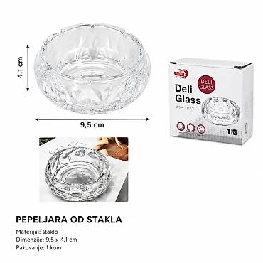 KMT Luksuzni stakleni pepeljara – urezani uzorak 3280608 Elegantna