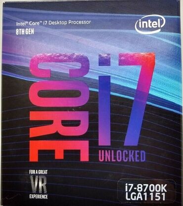 Prosessorlar: Prosessor Intel Core i7 İ7 8700K, Yeni