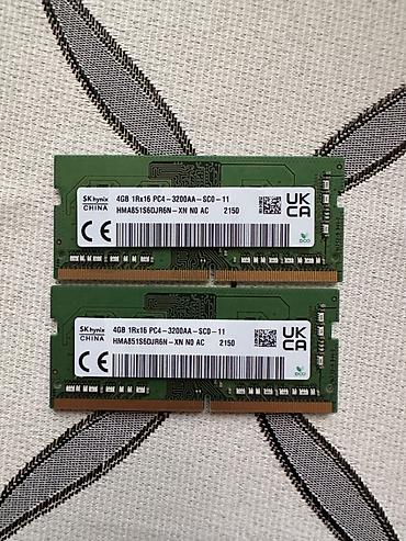 ucuz modemler: Operativ yaddaş (RAM) Samsung, 8 GB, 3200 Mhz, DDR4, Noutbuk üçün, İşlənmiş — 6