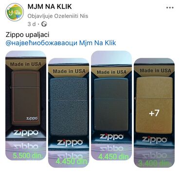 zenski rancevi novi sad: Zippo lighter, New