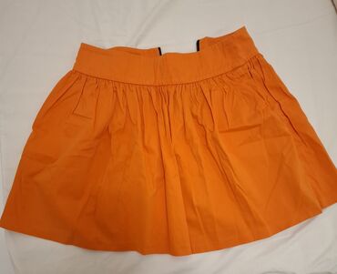kožna pencil suknja: S (EU 36), Mini, color - Orange