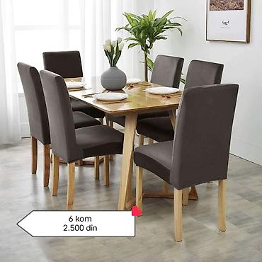 Prekrivači za nameštaj: 🍃Navlake za stolice🍃 🍃Paket sadrži 6 komada 🍃Materijal-pliš 🍃Cena-2500 — 5