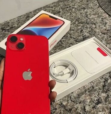 iphone 14 qiymeti: IPhone 14 Plus, 128 GB, Qırmızı, Simsiz şarj, Face ID, Hissə-hissə ödəniş