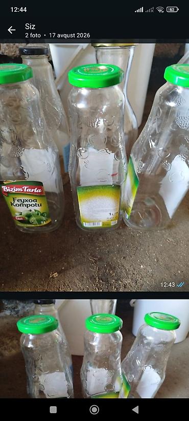 бутыль стеклянный 20 л: Şüşə butulkalar – 1 litr - Həcm: 1 L - Material: qalın şüşə - Dizayn — 1