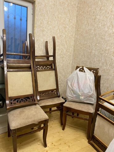 Комплекты столов и стульев: Для гостиной, Б/у, Раскладной, Овальный стол, 6 стульев, Азербайджан