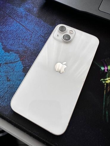 aifon 4: IPhone 13, Б/у, 128 ГБ, Белый, Зарядное устройство, Защитное стекло, Чехол, 80 %