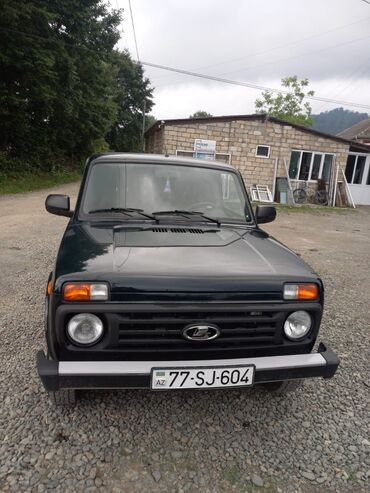 VAZ (LADA): Tünd yaşıl rəngdə olan Lada Niva markalı avtomobil. Bu model, off-road