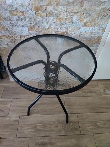 Stolovi: BAŠTENSKI STO Stakleni stočić za bašte,terase,dvorišta. KALJENO — 2