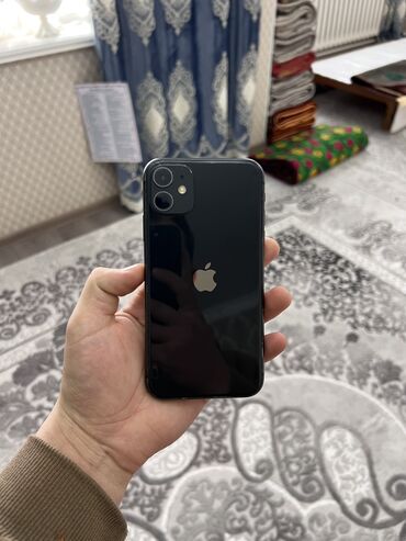 Apple iPhone: IPhone 11, Б/у, 64 ГБ, Jet Black, Чехол, 73 %