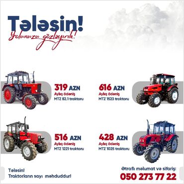 aqrar kend teserrufati texnika traktor satış bazari: Traktor Belarus (MTZ) 1221, 2024 il, Yeni