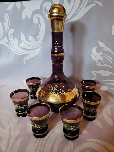 Staro posuđe i escajg: Murano servis za zestoko pice duvano staklo 1950g+. Servis za zestoko — 8