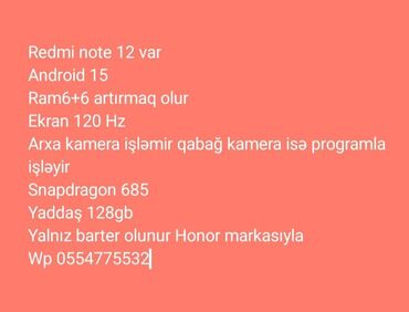 redmi note 13 ekran: Redmi 12, 128 GB, rəng - Qara, Sensor