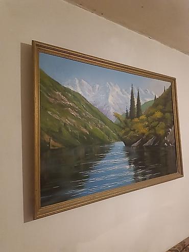 буу кийим: Картина «Горное озеро» (масло на холсте) размер 90*120 - Жанр: пейзаж — 3