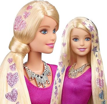 Оюнчуктар: Кукла Barbie (Оригинал )Glitter Hair — набор для создания блестящих — 5