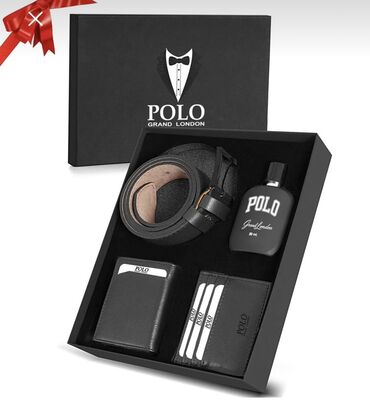 ad gunu ucun evin bezedilmesi: Polo Grand London brendindən olan kəmər, ətir, pul kisəsi və kart qabı