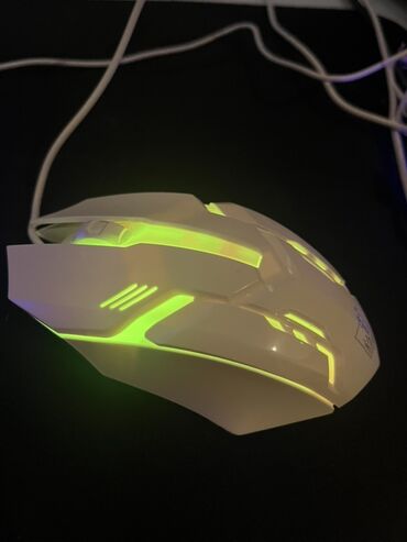 Klaviaturalar: Ağ rəngli oyun dəsti - oyun klaviaturası, oyun üçün mouse, rgb — 7