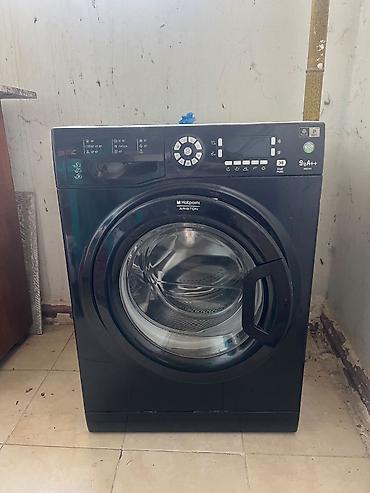 Hotpoint Ariston paltaryuyan maşın – ön yükləməli, qara korpus -
