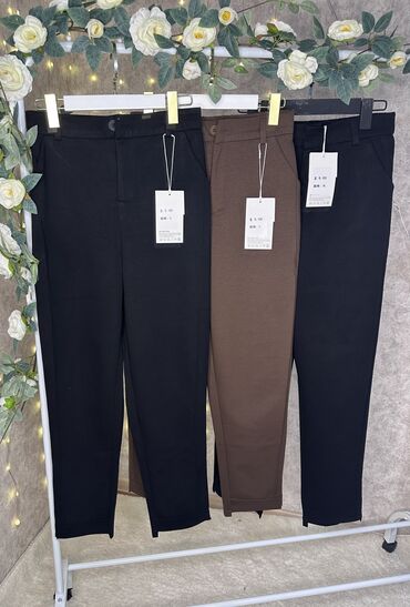 брюки женские черные: Классические, Зауженные, Высокая талия, Китай, Осень-весна, S (EU 36), M (EU 38), L (EU 40)