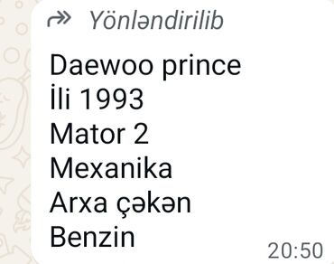 çeşqa 2 mator: Daewoo Prince: 2 l | 1993 il Sedan lalafo.az -da çeşqa 2 mator: Daewoo Prince: 2 l | 1993 il Sedan
