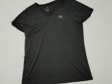 czarne t shirty i marynarka: T-shirt, Decathlon, M, stan - Dobry