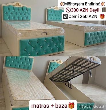Tək nəfərlik çarpayı dəsti – matras + baza - Ölçü: tək nəfərlik
