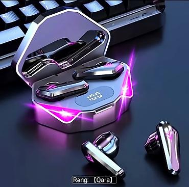 bluetooth mikrofon karaoke: Gaming üslubunda TWS (tam simsiz) qulaqlıq dəsti - Rəng: qara - — 1
