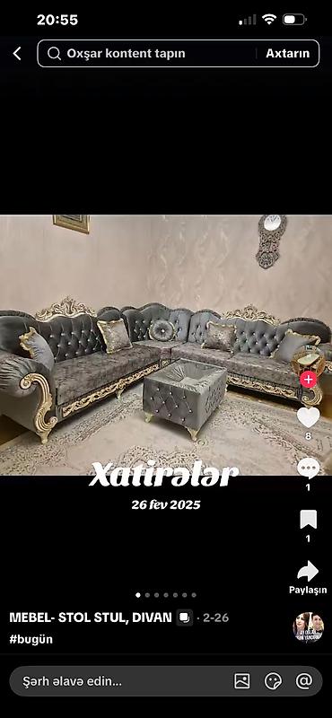 istikbal azerbaycan: Klassik üslubda künc divan dəsti - L‑şəkilli künc divan: dərin — 1