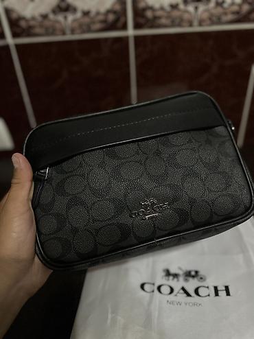 барстека: Барсетка, Coach, Материал: Экокожа, Регулируемый ремень, Съёмный ремень, Множество карманов, Новый — 2