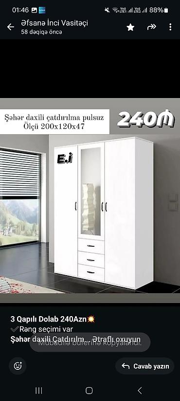 kombi ucun dolab: Düz dolab, Yataq otağı üçün, Açılan, Quraşdırıla bilən — 2