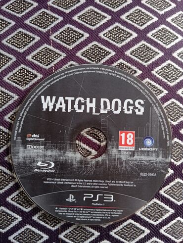 dvd disk oyun: Watch dogs 1 diski Ps 3 üçün,cızıq yoxdur tam ideal vəziyyətdədir