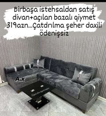 divan dəri: Künc divan, Yeni, Bazalı, Dəri, Şəhərdaxili pulsuz çatdırılma