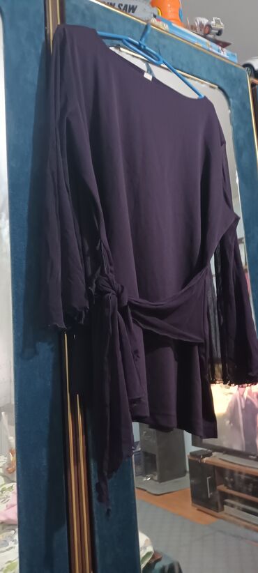peplum bluza: XL (EU 42), Likra, Jednobojni, bоја - Ljubičasta