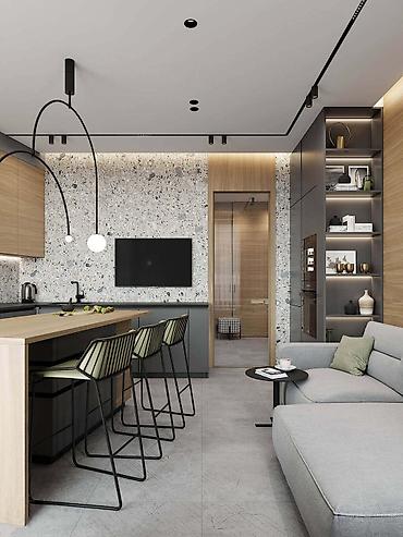 Потолочные работы: Натяжные потолки с трековыми светильниками Парящие потолки Теневые — 7