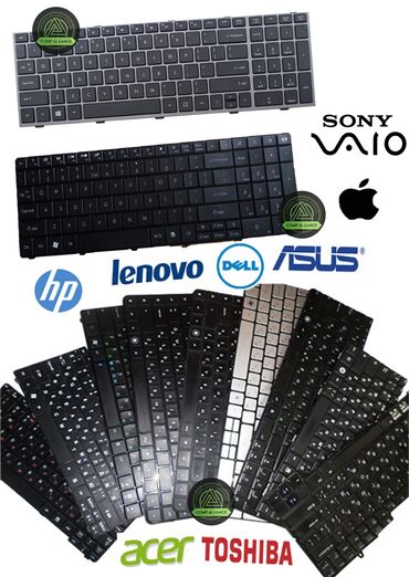 asus klaviatura: Mehsullar yenidir ve zəmanətlidir. HP; Dell; Toshiba; Asus; Acer;