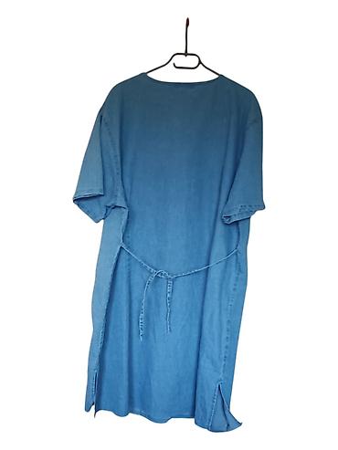 poderane farmerke: Ženska teksas haljina na kopčanje 2xl/3xl - Materijal: lagani denim — 2