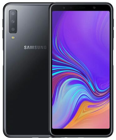 Мобильные телефоны: Samsung Galaxy A7, Б/у, 64 ГБ, цвет - Черный, 2 SIM