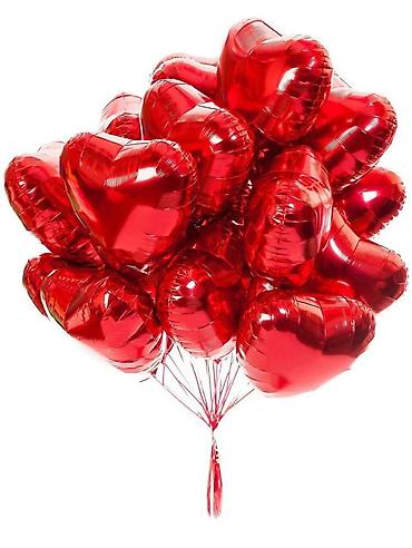 Воздушные шары и принадлежности: Фольгированные шары-сердца - Форма: сердце - Материал: фольга — 10